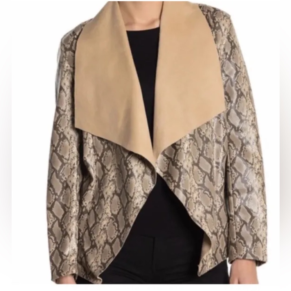 Tahari Jacket & Coast / Tahari Faux Reptile Leather Jacket Size:L